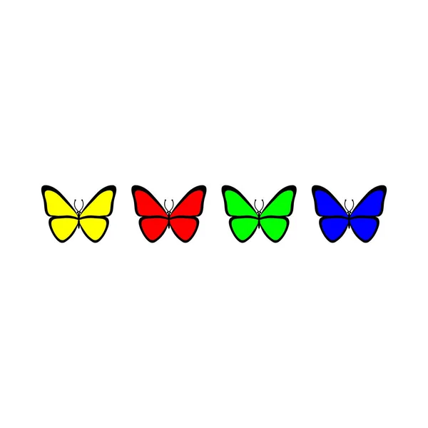 Schmetterlinge. niedlichen Schmetterlinge Vektor-Set. buntes Set — Stockvektor