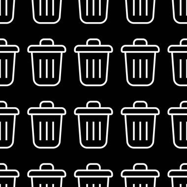 Çöp basit vektör simgesi Dikişsiz desen. Web Mobil Kullanıcı arabirimi öğesi için çizim sembolü tasarım şablonu. Düzenlenebilir inme üzerinde mükemmel renk modern piktogram. İş projeniz için çöp kutusu simgeleri beyaz
