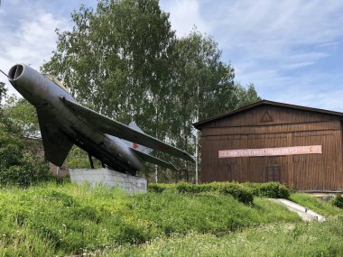 Vyborg Rusya - 20.06.2019: Askeri uçak anıtı