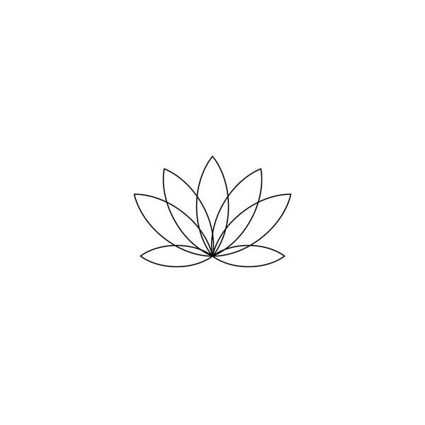 Ikona kwiat lilia wodna. Lotus symbol linii Prosta ilustracja lilia wodna ikona wektor kwiat dla www. Sylwetka — Wektor stockowy