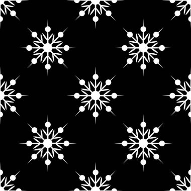 Noel kar tanesi siluet simgesi. Tasarım için vektör kavramı illüstrasyon. Dikişsiz kar taneleri deseni