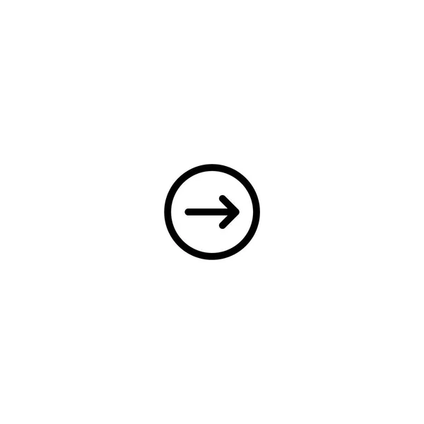 Šipka pravá vektorová ikona se šipkou. Styl obrázku je plochý symbol ikony uvnitř kruhu, černá barva, bílé pozadí. — Stockový vektor