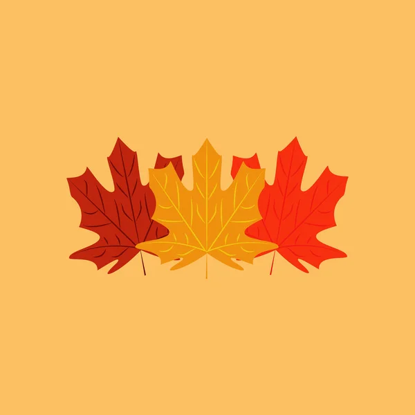 Illustration vectorielle des feuilles d'érable sur fond de couleur vive pour votre affiche, votre plaquette, votre carte ou votre flyer . — Image vectorielle