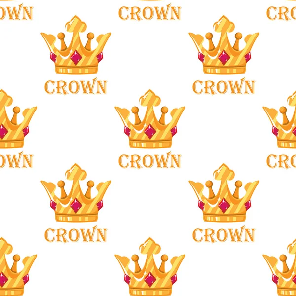 Modèle de conception de logo de concept de couronne créatif motif sans couture — Image vectorielle