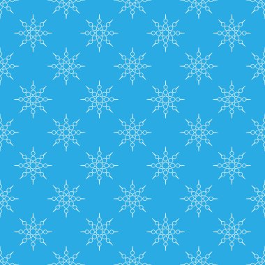 Kar taneleri beyaz siluet ile dikişsiz kış deseni