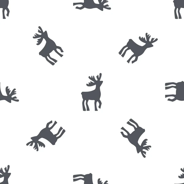无缝的圣诞模式的鹿。矢量背景。鹿剪影. — 图库矢量图片