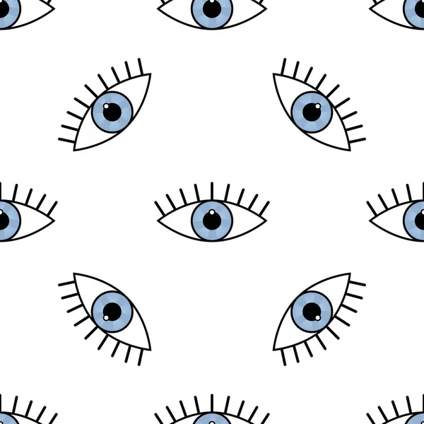 Modèle abstrait sans couture des yeux de sport pour les filles, les garçons. Modèle vectoriel sportif créatif avec des yeux psychodeliques. Motif drôle d'yeux pour le textile et le tissu. Style sport mode. Contexte pour les enfants, les filles — Image vectorielle