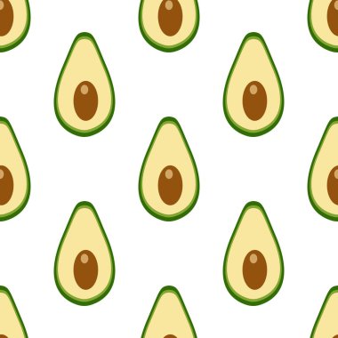 Beyaz arka planda avokado dilimleri olan pürüzsüz bir arka plan.