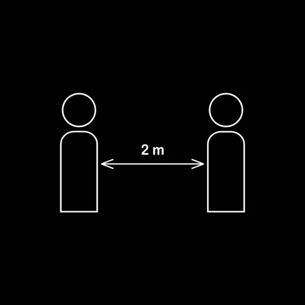 Distanciation Sociale Icône Mètres Image Vectorielle Signe — Image vectorielle