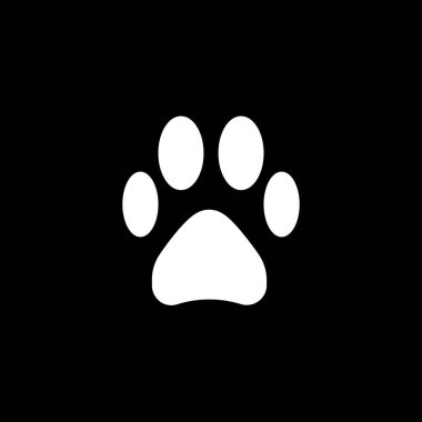 köpek patisi simgesi, vektör çizimi siyah üzerine izole