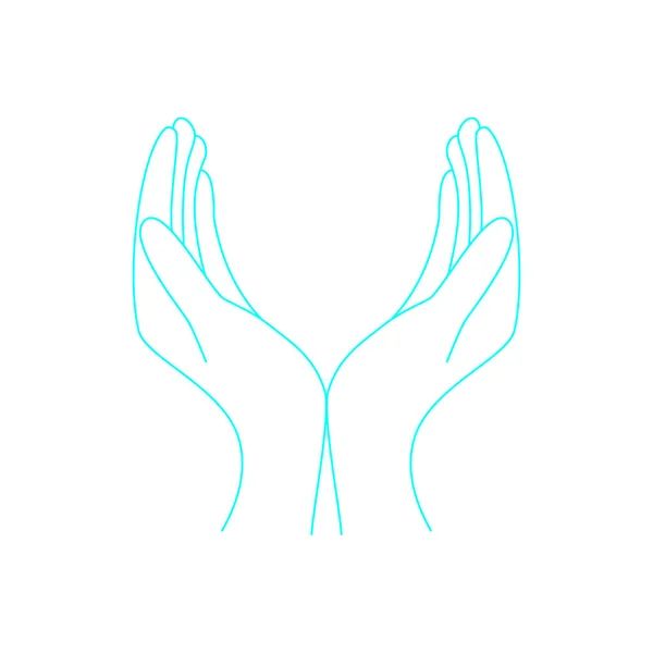 Ícone Proteção Ilustração Vetorial Simples Mãos Abertas — Vetor de Stock