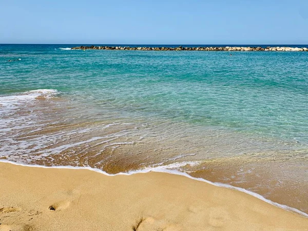 Perfect Sandy Beach Hot Summer Day Cyprus — Stock Photo, Image