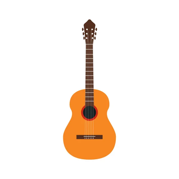 Guitarra. Ilustración vectorial de una guitarra aislada en blanco. — Vector de stock