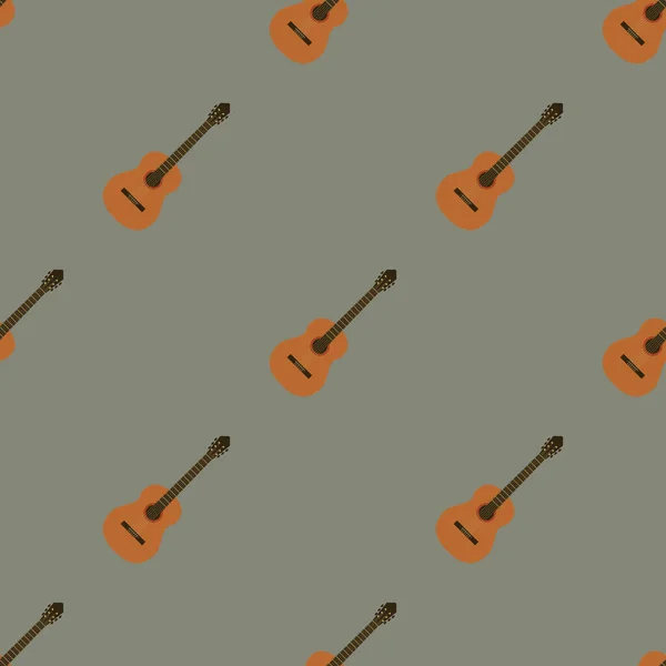 Music seamless pattern with guitars vector illustration — Stock Vector