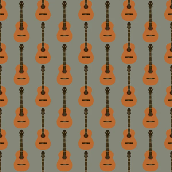 Patrón inconsútil de música con ilustración de vectores de guitarras — Vector de stock
