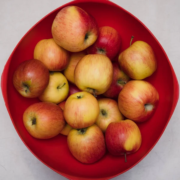 Frutta Fresca Raccolto Mele Sono Rosse Gialle Verdi — Foto Stock