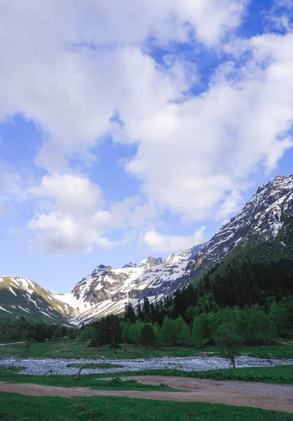 Camina Por Parque Nacional Picos Nevados Montaña Hierba Verde Alrededor — Foto de Stock