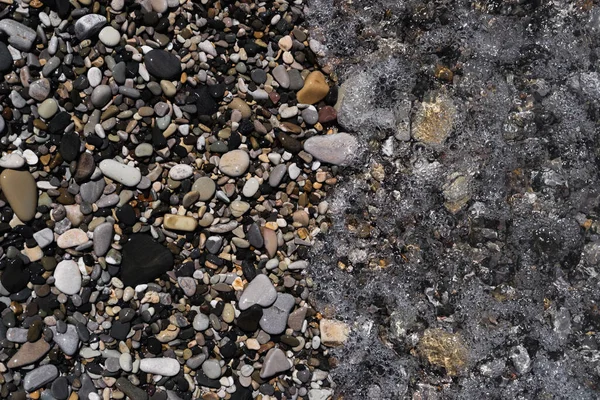 Onda Rotola Sulla Riva Rocciosa Costa Del Mar Nero Spiaggia — Foto Stock