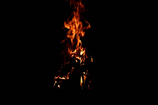 Brillante Fuego Sobre Fondo Negro Fuego Una Larga Exposición Chispas —  Fotos de Stock