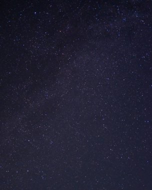 Dünya 'nın kuzey yarımküresinden Samanyolu' nun görüntüsü. Güzel, parlak, yıldızlı gökyüzü. Kara gece gökyüzünde birçok farklı takımyıldız. Galaksi ve kozmik cisimler.