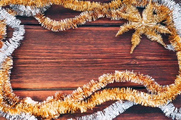 Bellissimo Sfondo Orizzontale Natale Bracciale Giallo Arancio Oro Argento Lucido — Foto Stock