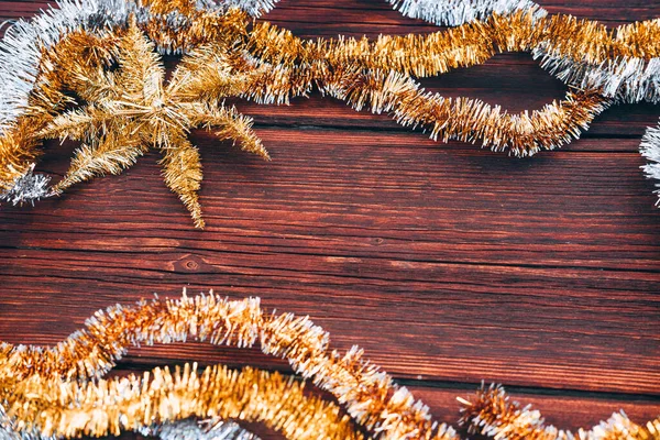 Bellissimo Sfondo Orizzontale Natale Bracciale Giallo Arancio Oro Argento Lucido — Foto Stock
