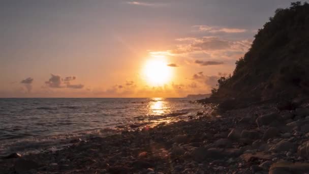 Timelapse Vídeo Pôr Sol Mar Alta Resolução Sol Está Afundando — Vídeo de Stock