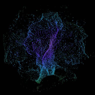 Parçacık arkaplanı. Raster illüstrasyonu. Siyah arkaplanda sihirli parıltılar