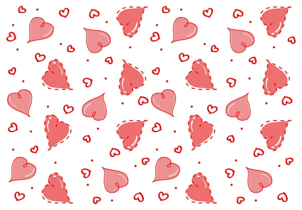 Seamless Pattern Hearts Lover Isolate White Background Vector Illustration — Stock Photo, Image