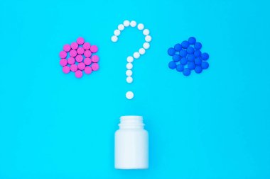 Mavi ve kırmızı haplar soru işareti