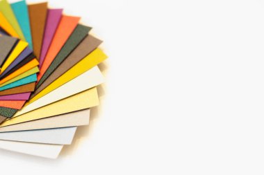 Çok renkli kağıt swatch paleti. Yazdırma kağıda göre katalog