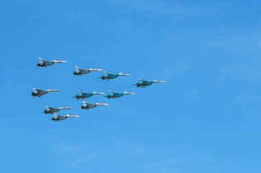 05/09/2018, Moskova, Zafer Bayramı kutlamaları. Hava geçit şehri