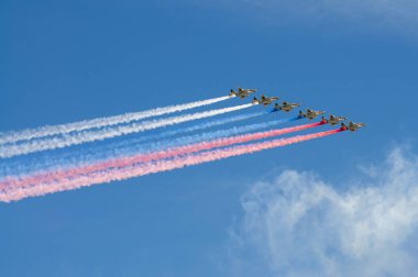 05/09/2018, Moskova, Zafer Bayramı kutlamaları. Hava geçit şehri