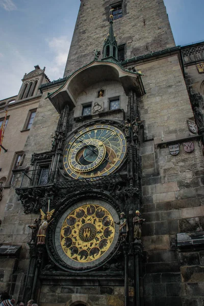 Reloj Astronómico Praga Praga Orloja Reloj Astronómico Medieval Situado Praga — Foto de Stock