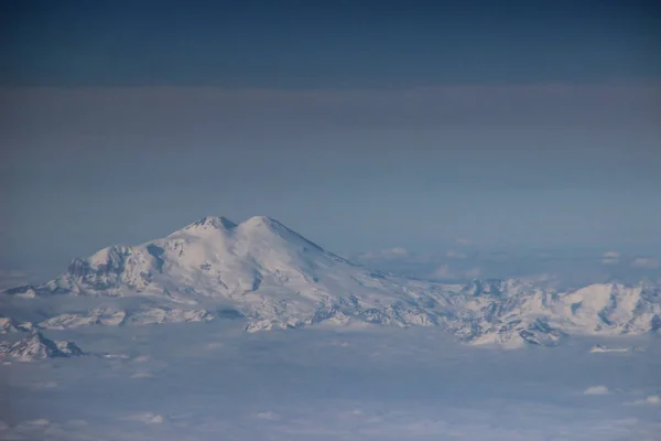 View Mount Elbrus Airplane Window — Stock Photo, Image