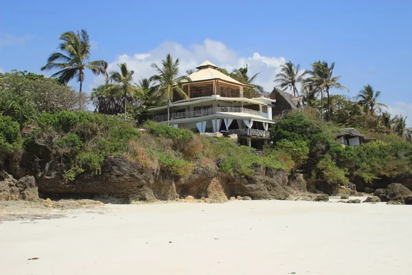 Diani Beach Kenya Február 2015 Hotel Pálmafákkal Övezett Indiai Óceán — Stock Fotó
