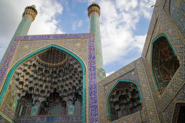 Isfahán Irán Mayo 2017 Mezquita Azul Isfahán Adornos Decoraciones Tradicionales — Foto de Stock