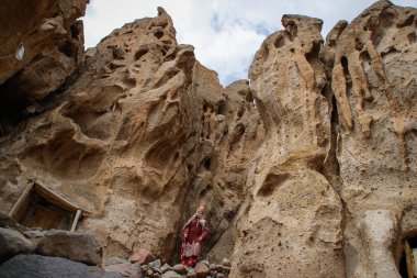 Eski İran mağara köyde Kandovan kayalar. Persia mirası. UNESCO