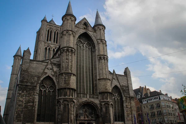 Gante Bélgica Octubre 2018 Catedral Gótica Medieval Gante — Foto de Stock