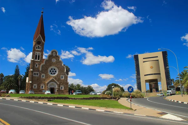 Windhoek Namíbia Április 2015 Klasszikus Német Evangélikus Egyház Krisztus Windhoek — Stock Fotó