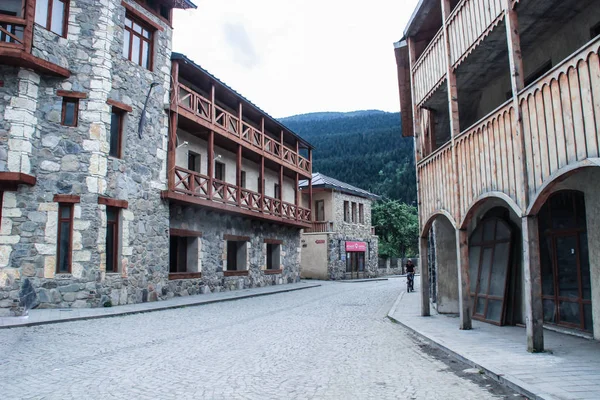 Mestia Georgia Julio 2014 Calles Ciudad Turística Mestia Región Svaneti — Foto de Stock