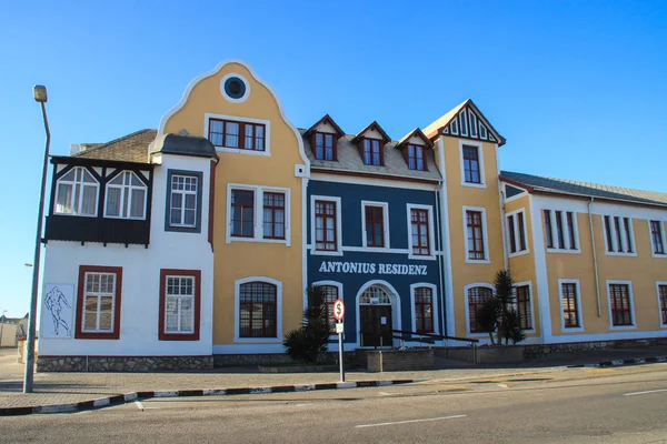 Swakopmund Namíbia Április 2015 Régi Német Épületek Építészet Házak Üzletek — Stock Fotó