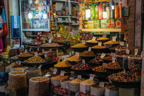 Qom Iran Maj 2017 Berömda Iranska Marknaden Bazaar Med Torkad — Stockfoto