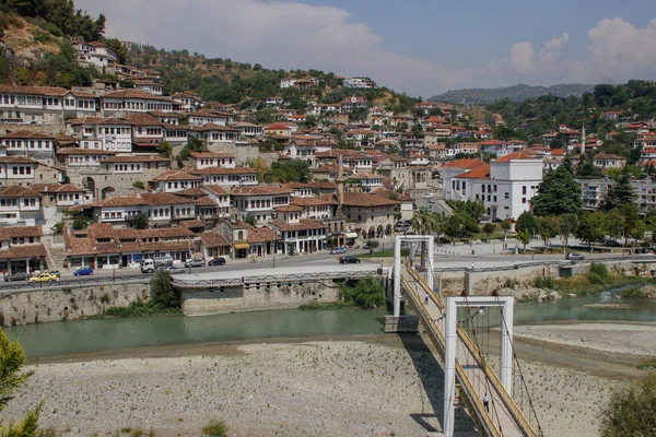 Berat Albânia Agosto 2017 Casas Otomano Lindamente Decoradas Cidade Histórica — Fotografia de Stock