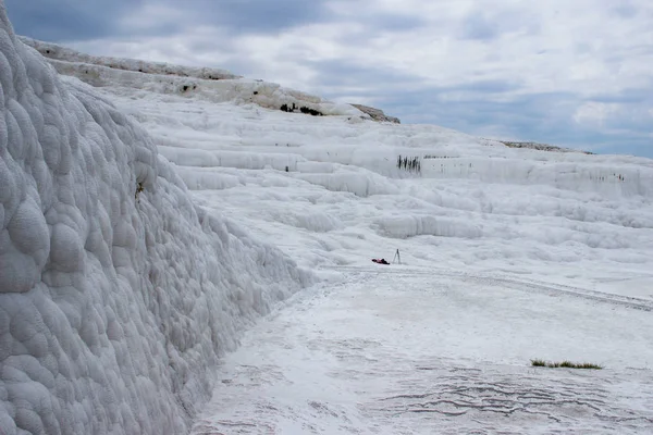 Famous and amazing thermal springs Pamukkale or Cotton Castle in Denizli Province in Turkey. traverdenes and nature miracle