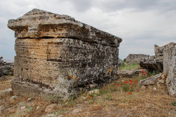 Les Ruines Ancienne Ville Antique Hierapolis Avec Des Colonnes Des — Photo