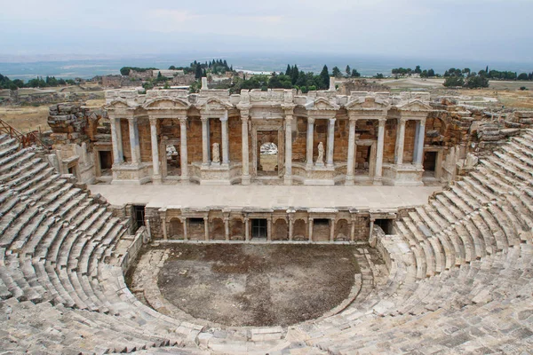 Античный Греческий Амфитеатр Памуккале Денизли Турция — стоковое фото
