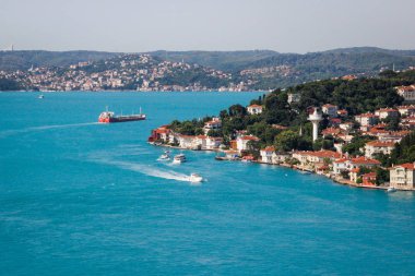 Istanbul, Türkiye'de boğaz turkuaz su Üstten Görünüm.