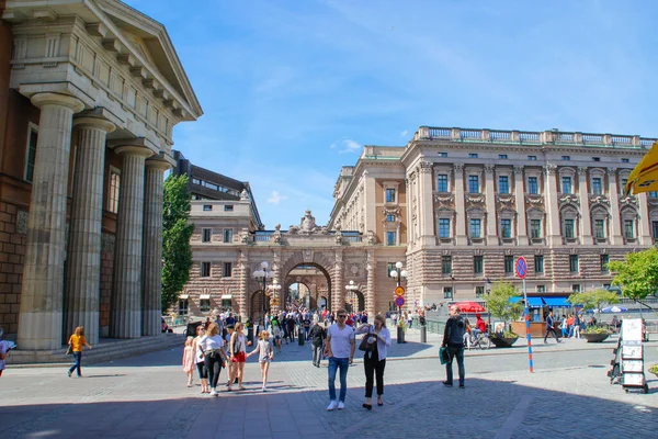 Stockholm Schweden Juni 2016 Straßen Des Touristenviertels Gamla Zentrum Der — Stockfoto