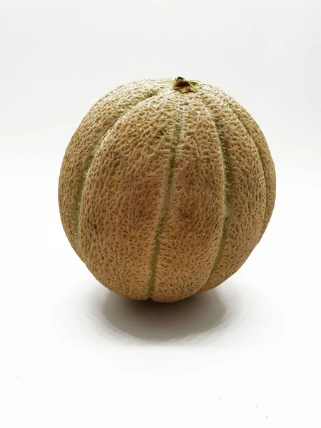 Saftig Melon Släppt Vit Bakgrund — Stockfoto